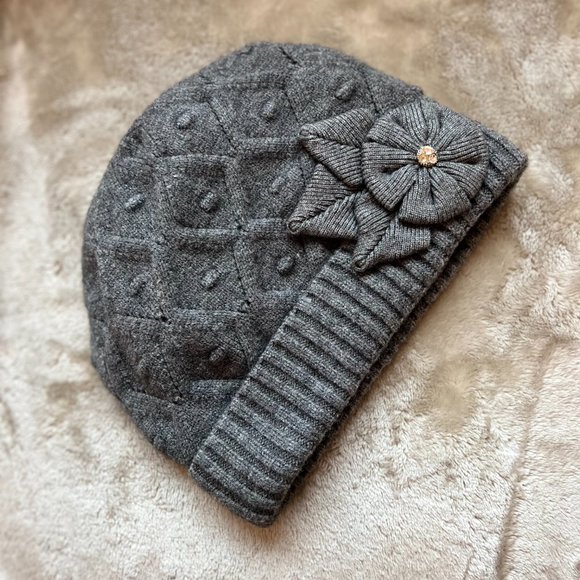 LA-EL Women's Wool Warm Winter Beanie Hat In Gray NWT - Picture 3 of 8